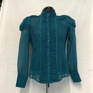 BEBE Beautiful Women’s Silk Corset Dress Shirt. SZ SMALL